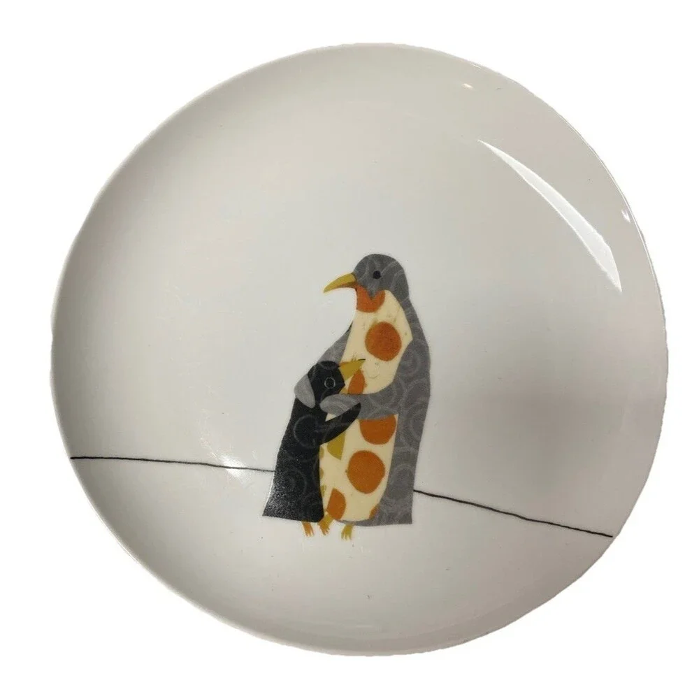 West Elm Penguin Dessert Plates Set of 4, 8.5